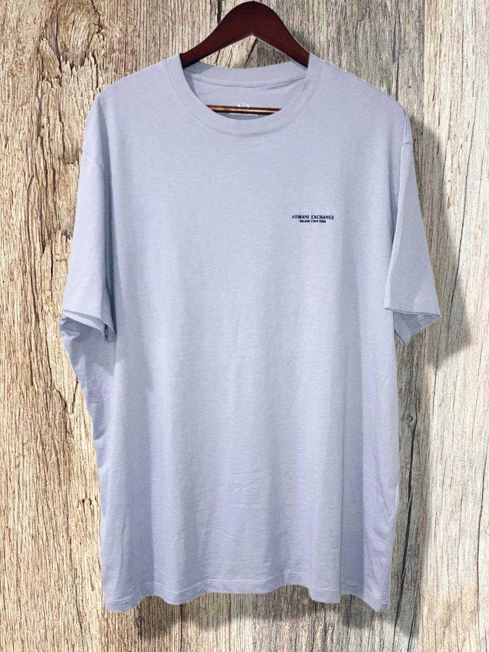 Armani Exchange Men's Short Sleeve Pima Cotton Crew Neck T-Shirt Lilac Gray XXL